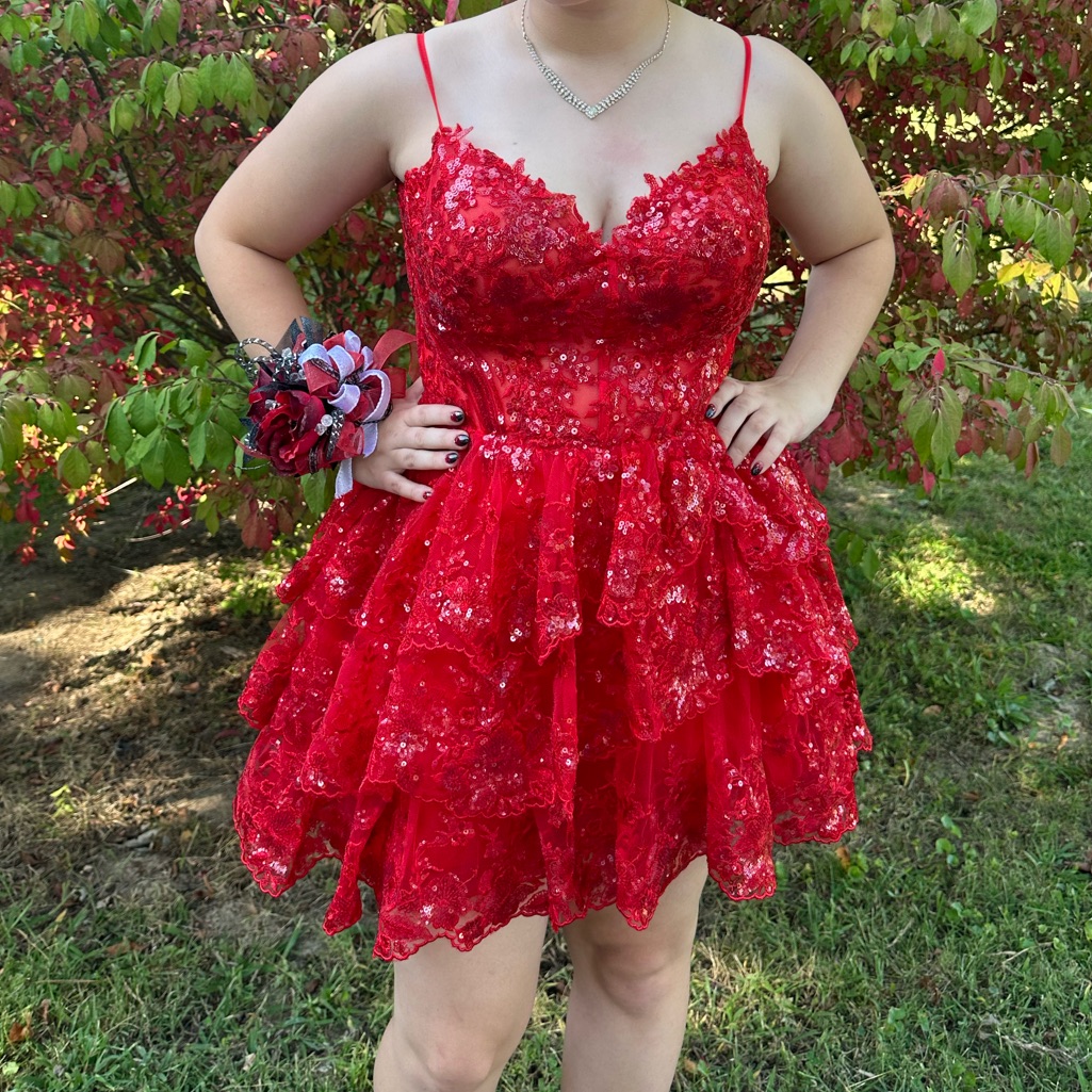 Sheri Hill Short Red Homecoming Or Prom Dress